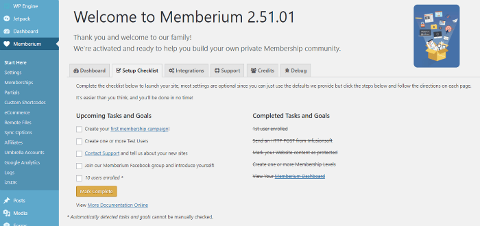 Screenshot - Welcome to Memberium